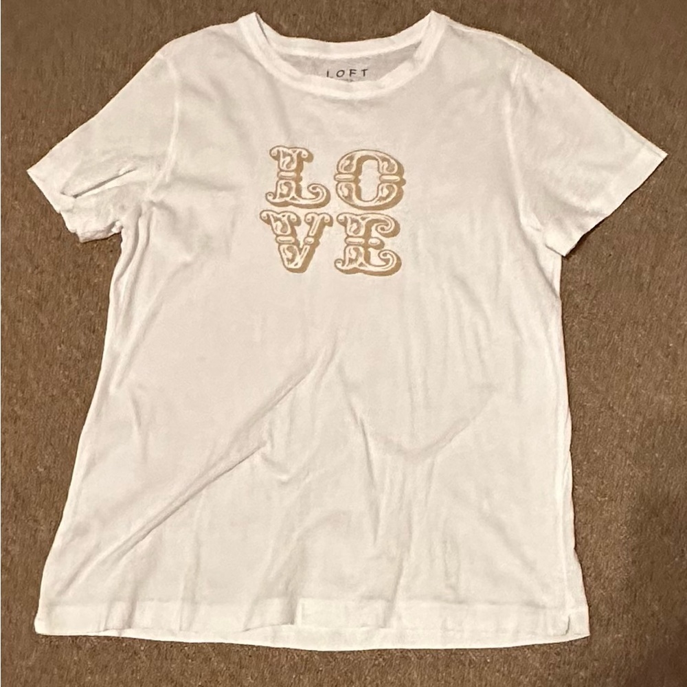 LOFT White Crew Neck T-Shirt
